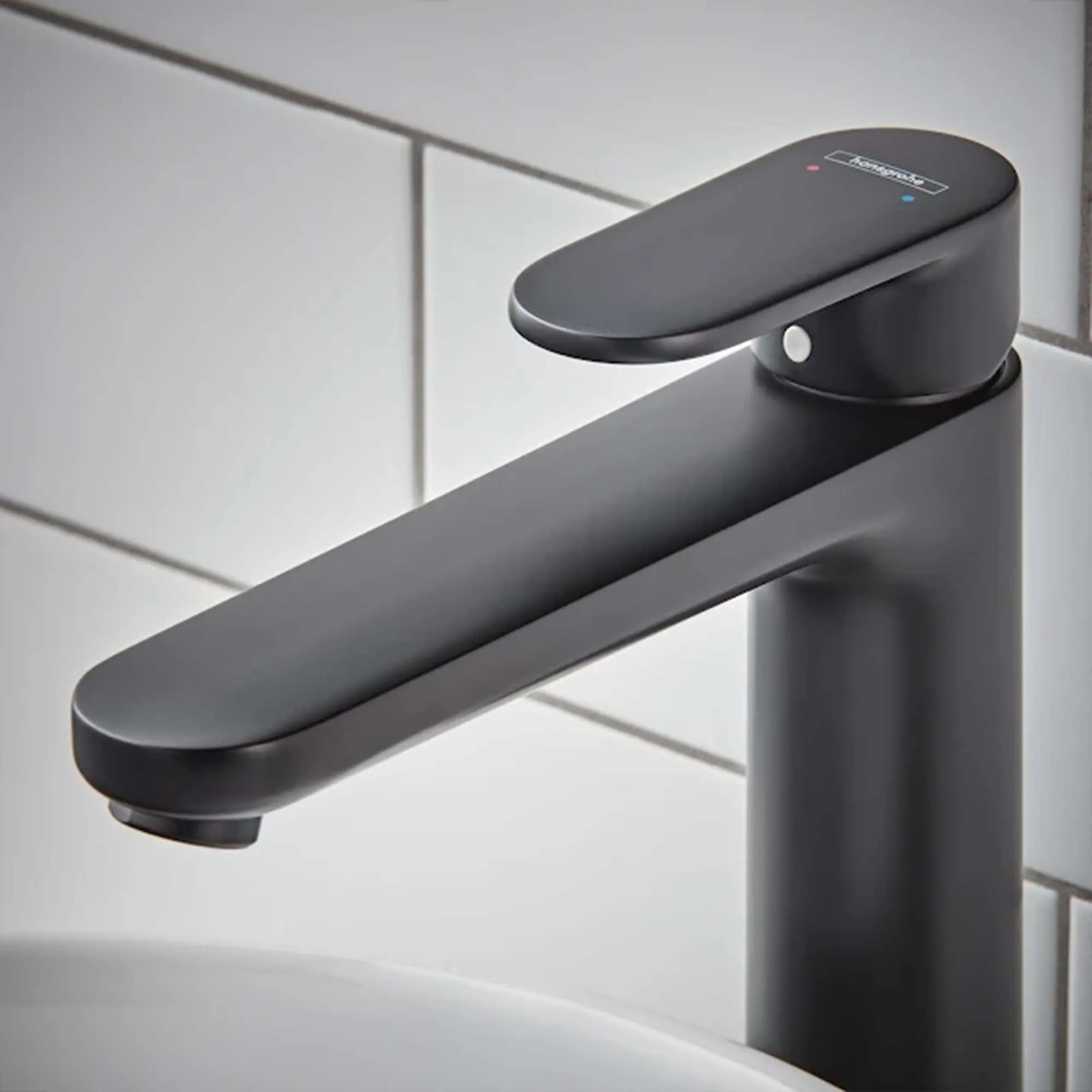 Hansgrohe Vernis Blend 190 Tall Basin Mixer Tap With Pop-Up Waste - Matt Black