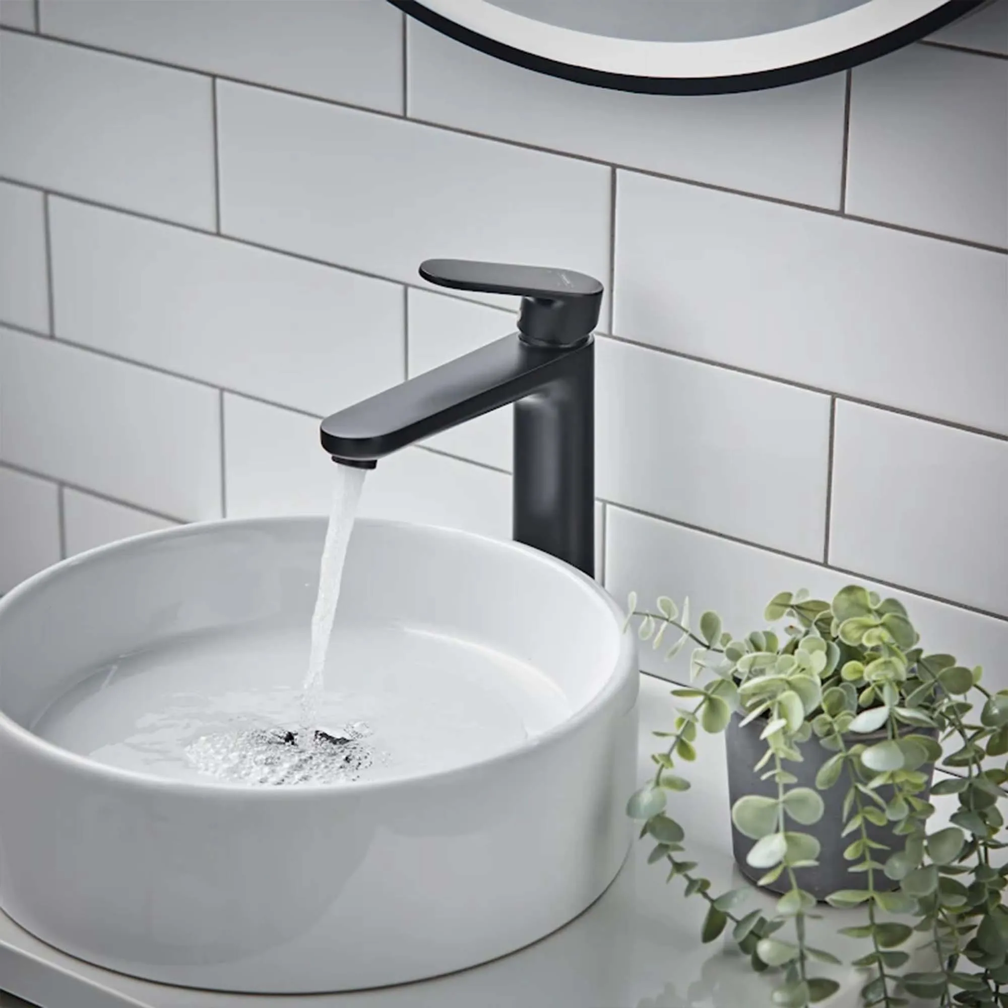 Hansgrohe Vernis Blend 190 Tall Basin Mixer Tap With Pop-Up Waste - Matt Black