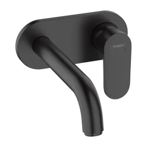 Hansgrohe Vernis Blend 2 Hole Wall Mounted Basin Mixer Tap - Matt Black