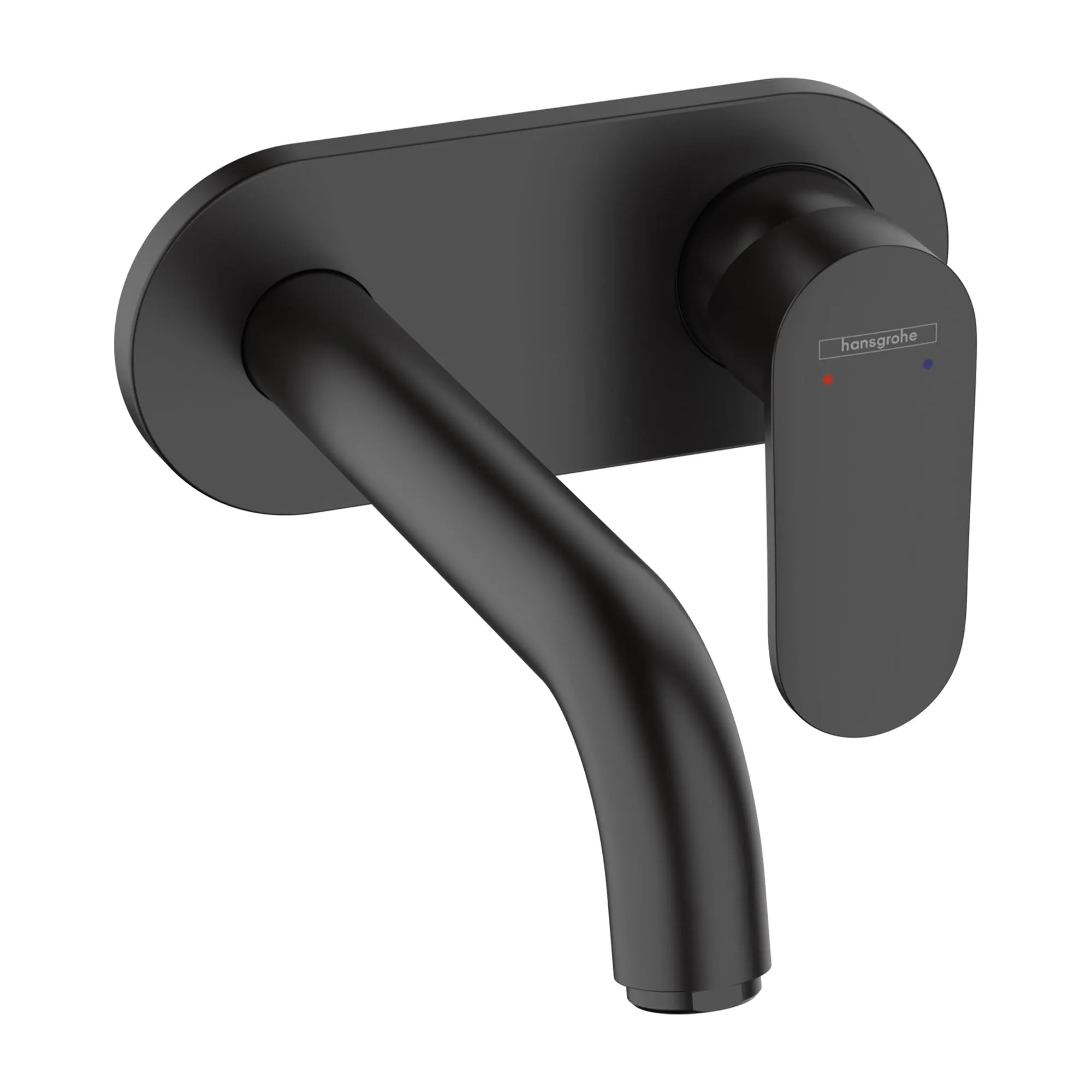 Hansgrohe Vernis Blend 2 Hole Wall Mounted Basin Mixer Tap - Matt Black