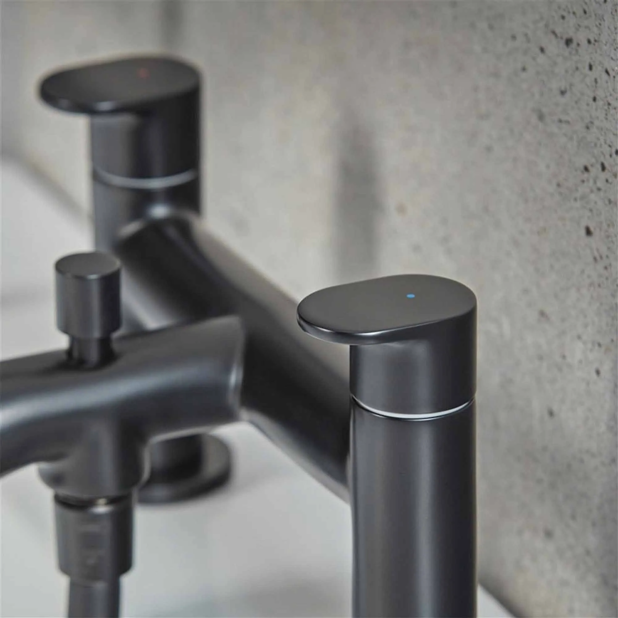 Hansgrohe Vernis Blend Deck Mounted Bath Shower Mixer with Handset - Matt Black
