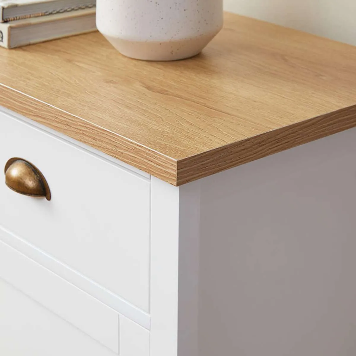 Hastings Buffet - White/Natural Mocka
