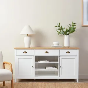 Hastings Buffet - White/Natural Mocka
