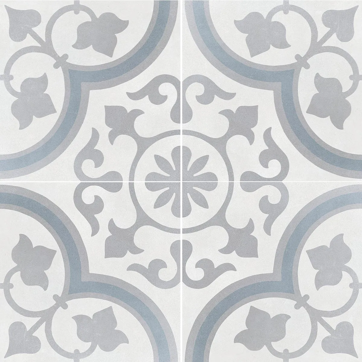 Havana Silver Ornate Porcelain Tile 22x22cm Matt