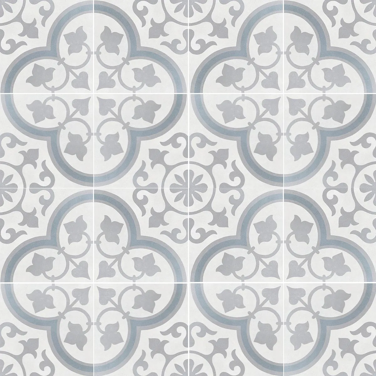 Havana Silver Ornate Porcelain Tile 22x22cm Matt