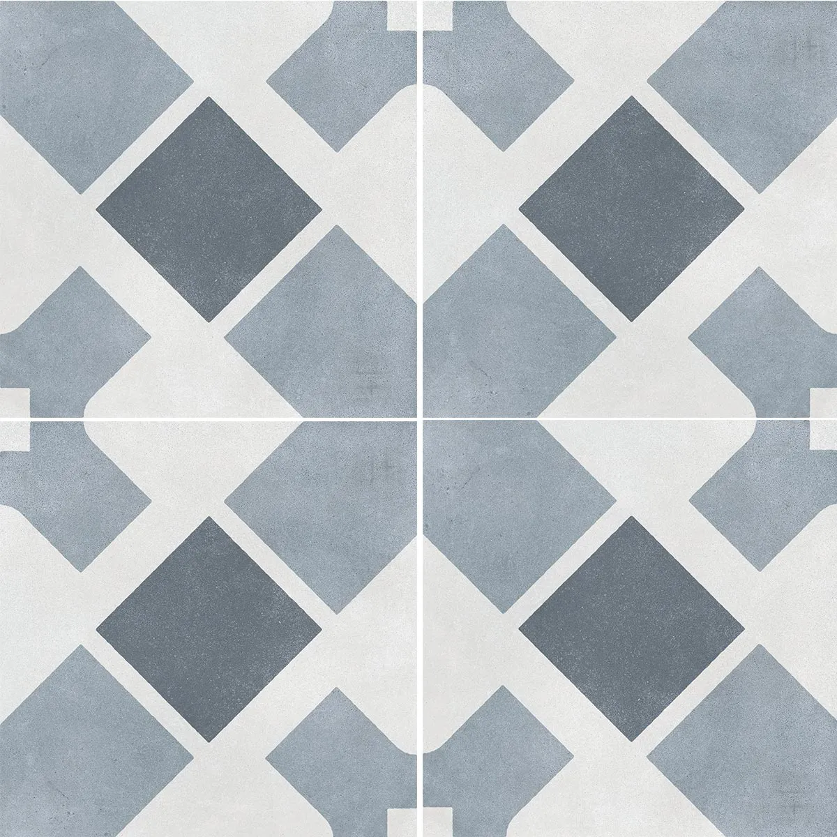 Havana White Cross Porcelain Tile 22x22cm Matt