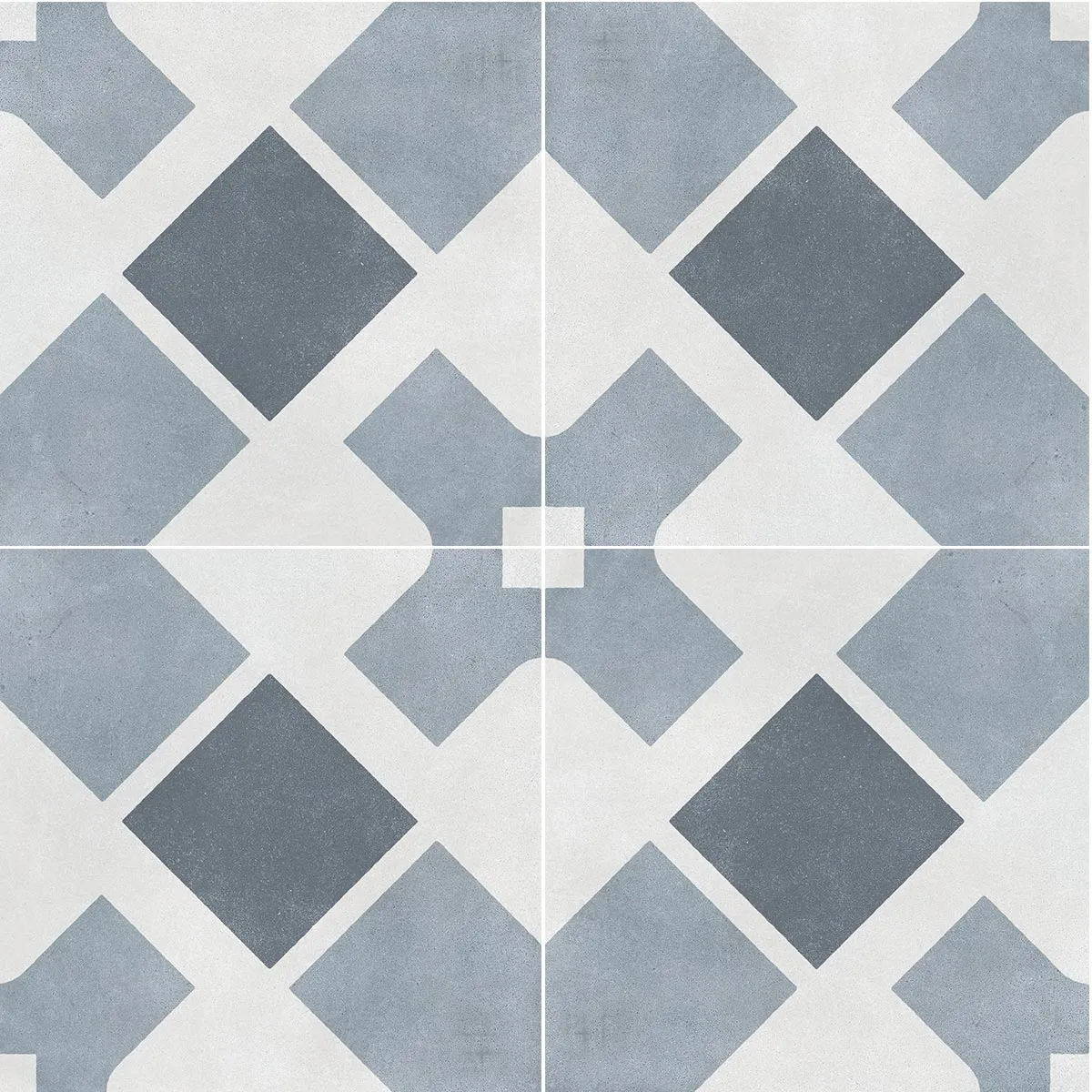 Havana White Cross Porcelain Tile 22x22cm Matt