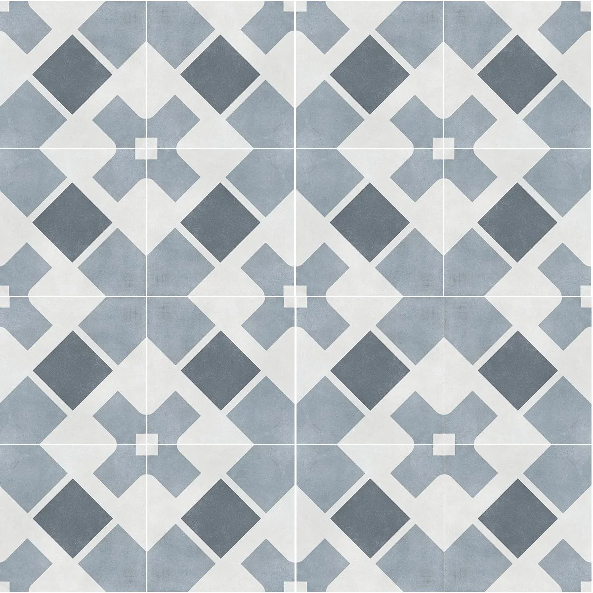 Havana White Cross Porcelain Tile 22x22cm Matt