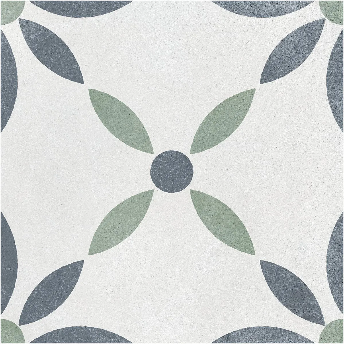 Havana White Flower Porcelain Tile 22x22cm Matt