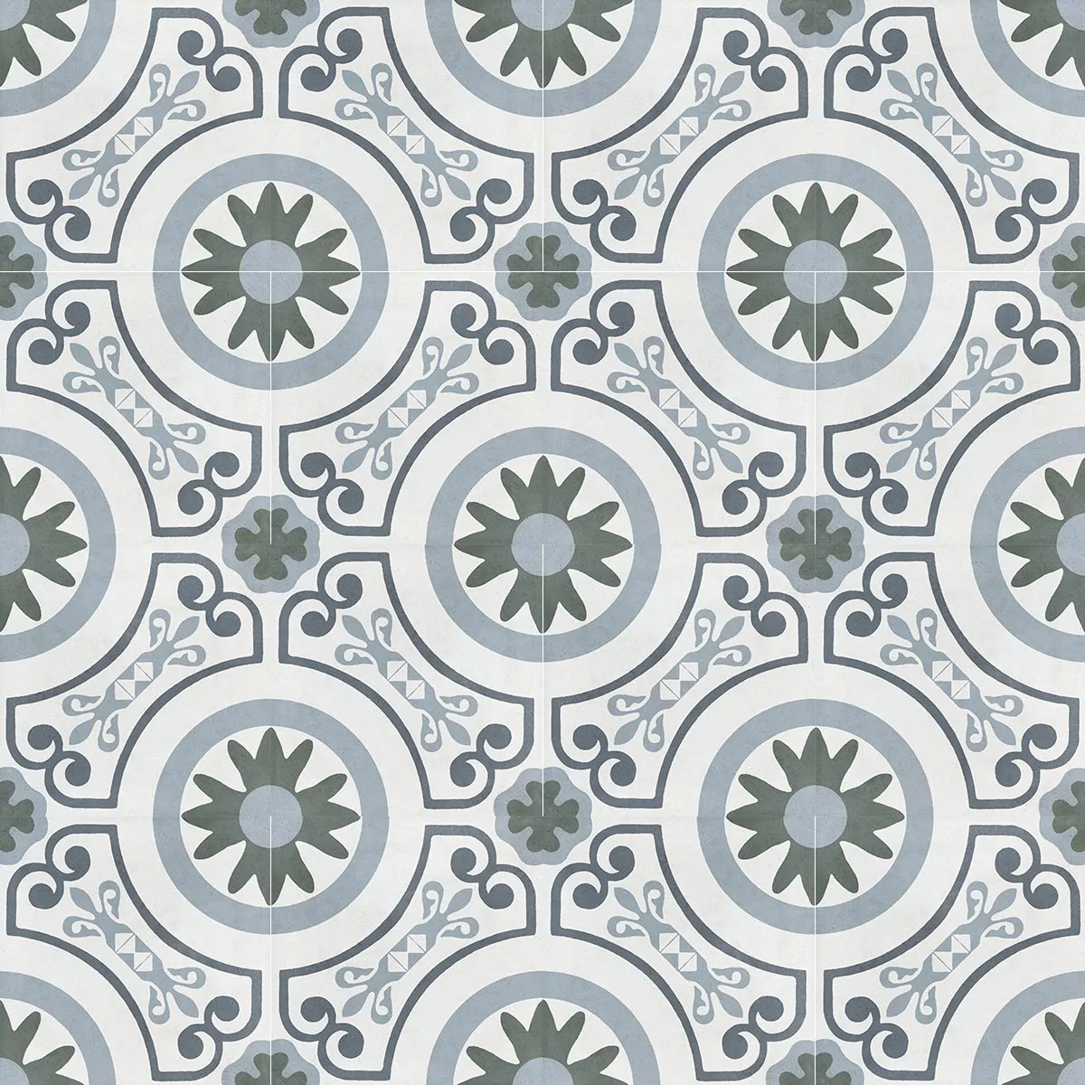Havana White Garden Porcelain Tile 22x22cm Matt