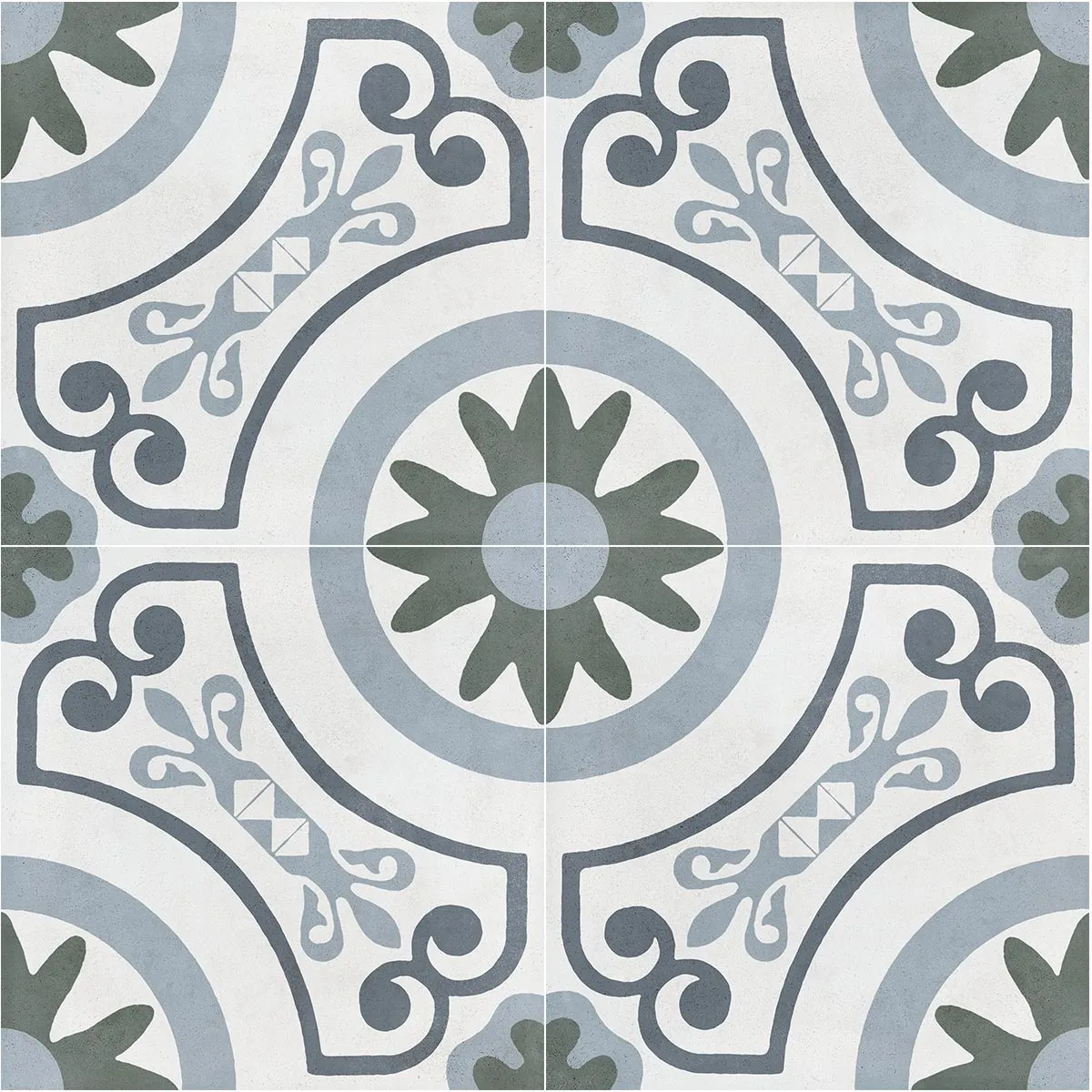 Havana White Garden Porcelain Tile 22x22cm Matt