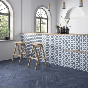 Havana White Petals Porcelain Tile 22x22cm Matt