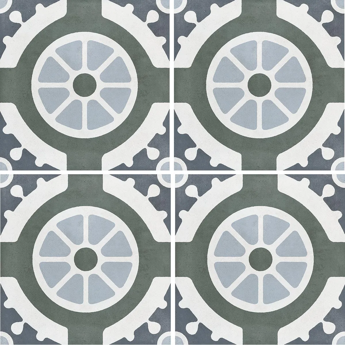 Havana White Round Porcelain Tile 22x22cm Matt