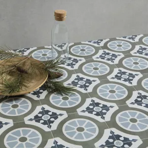 Havana White Round Porcelain Tile 22x22cm Matt