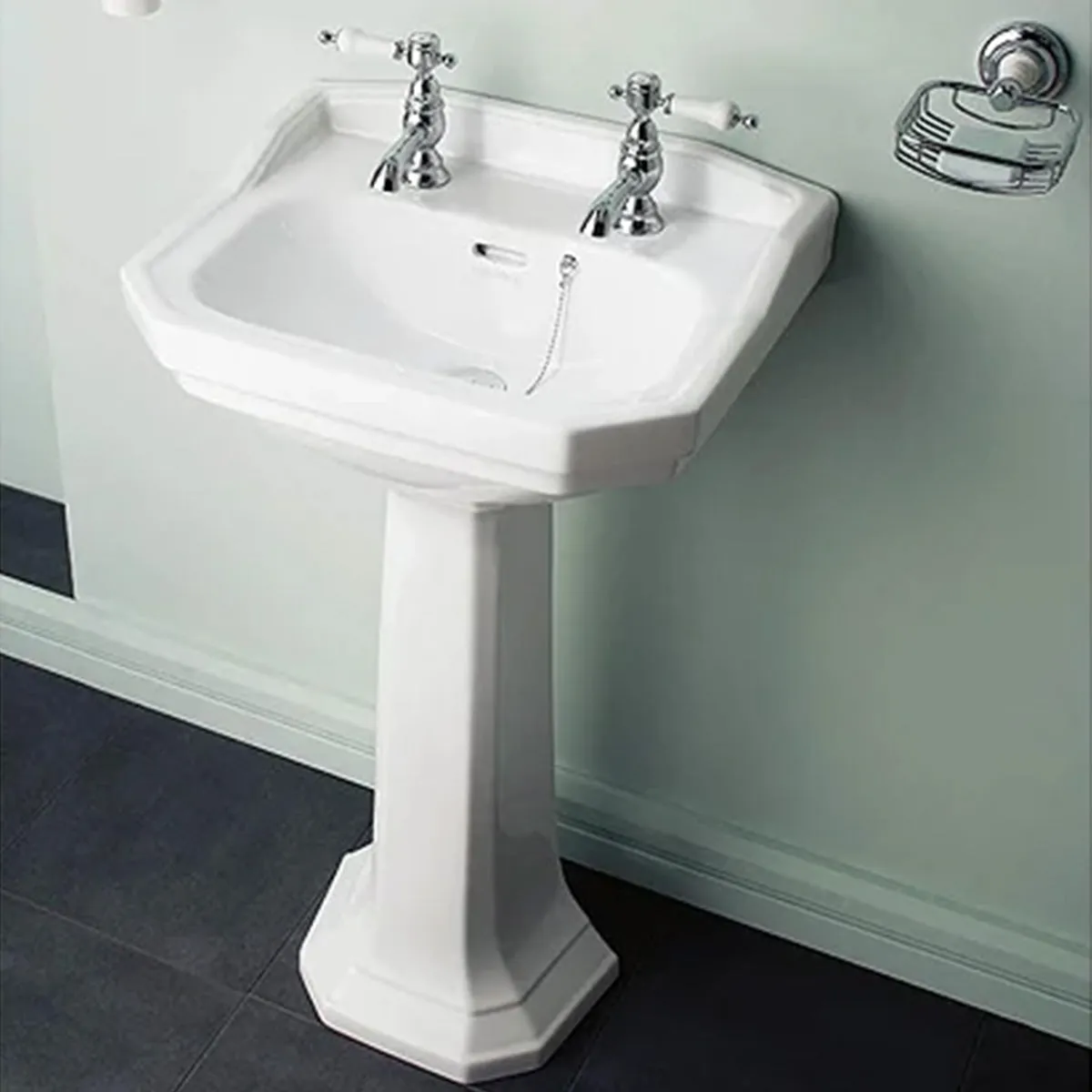 Heritage Granley Deco 500 Cloakroom Basin With Standard Pedestal