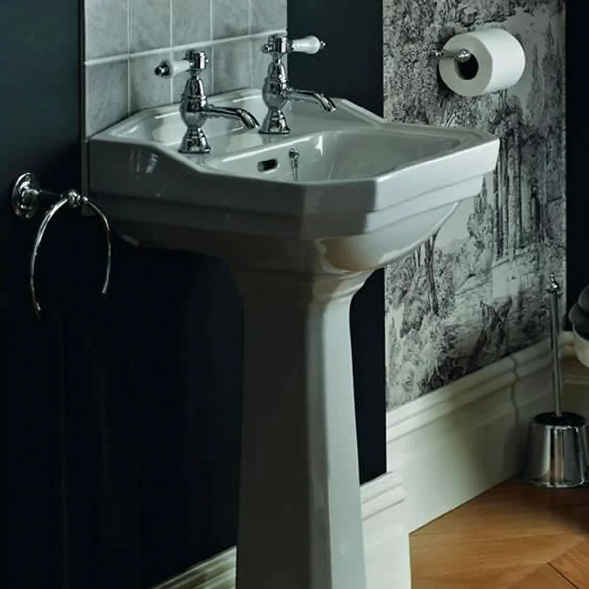 Heritage Granley Deco 500 Cloakroom Basin With Standard Pedestal