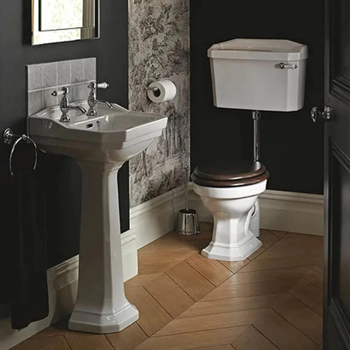 Heritage Granley Deco 500 Cloakroom Basin With Standard Pedestal