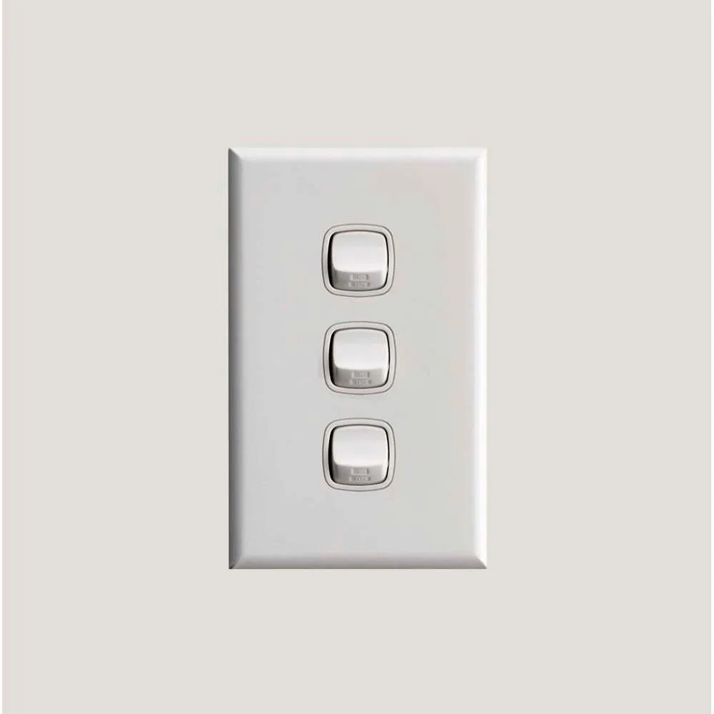 HPM 3 Gang Switch 10A White