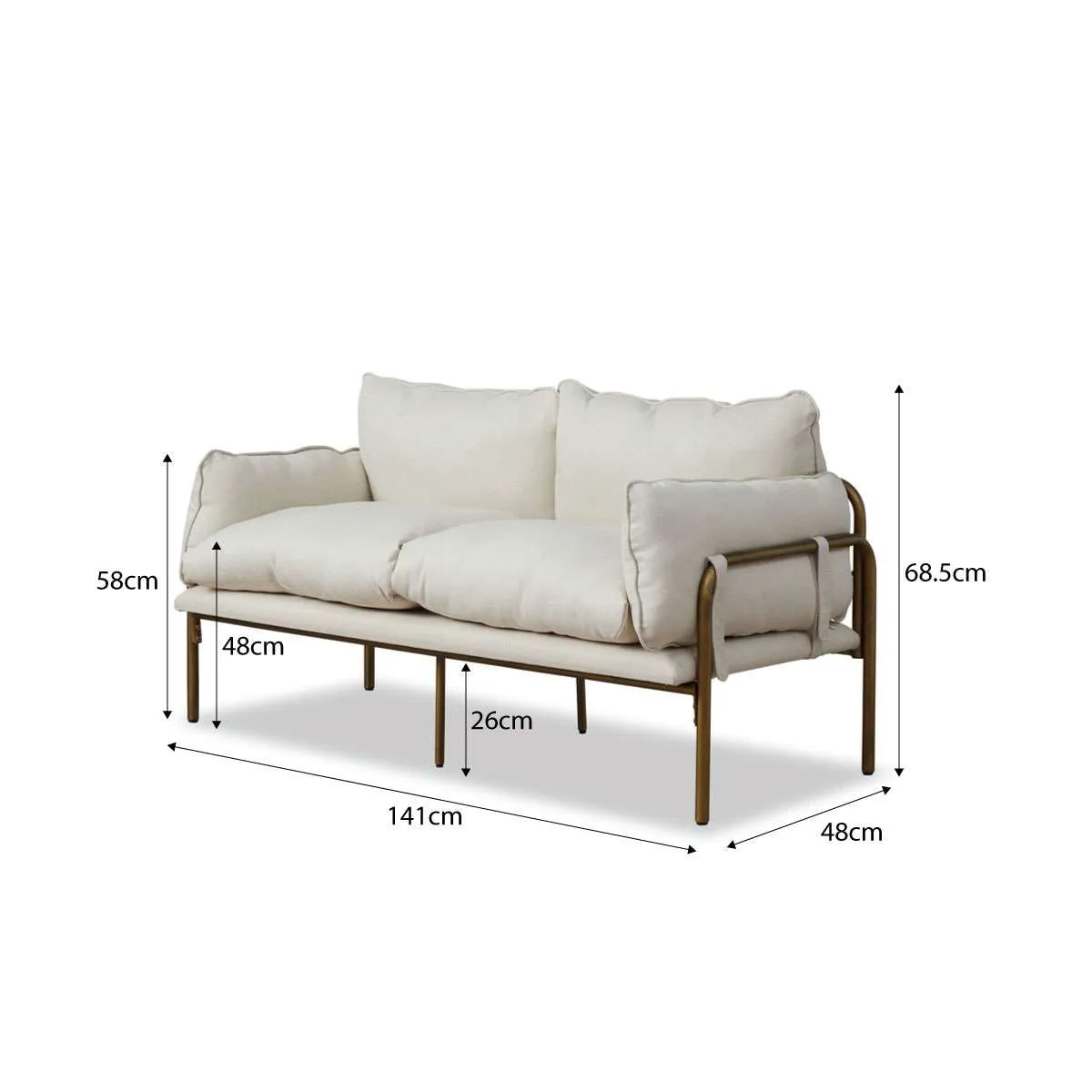 Hubert Two Seater Sofa - Bronze Mocka