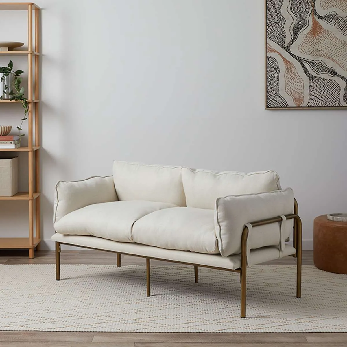 Hubert Two Seater Sofa - Bronze Mocka