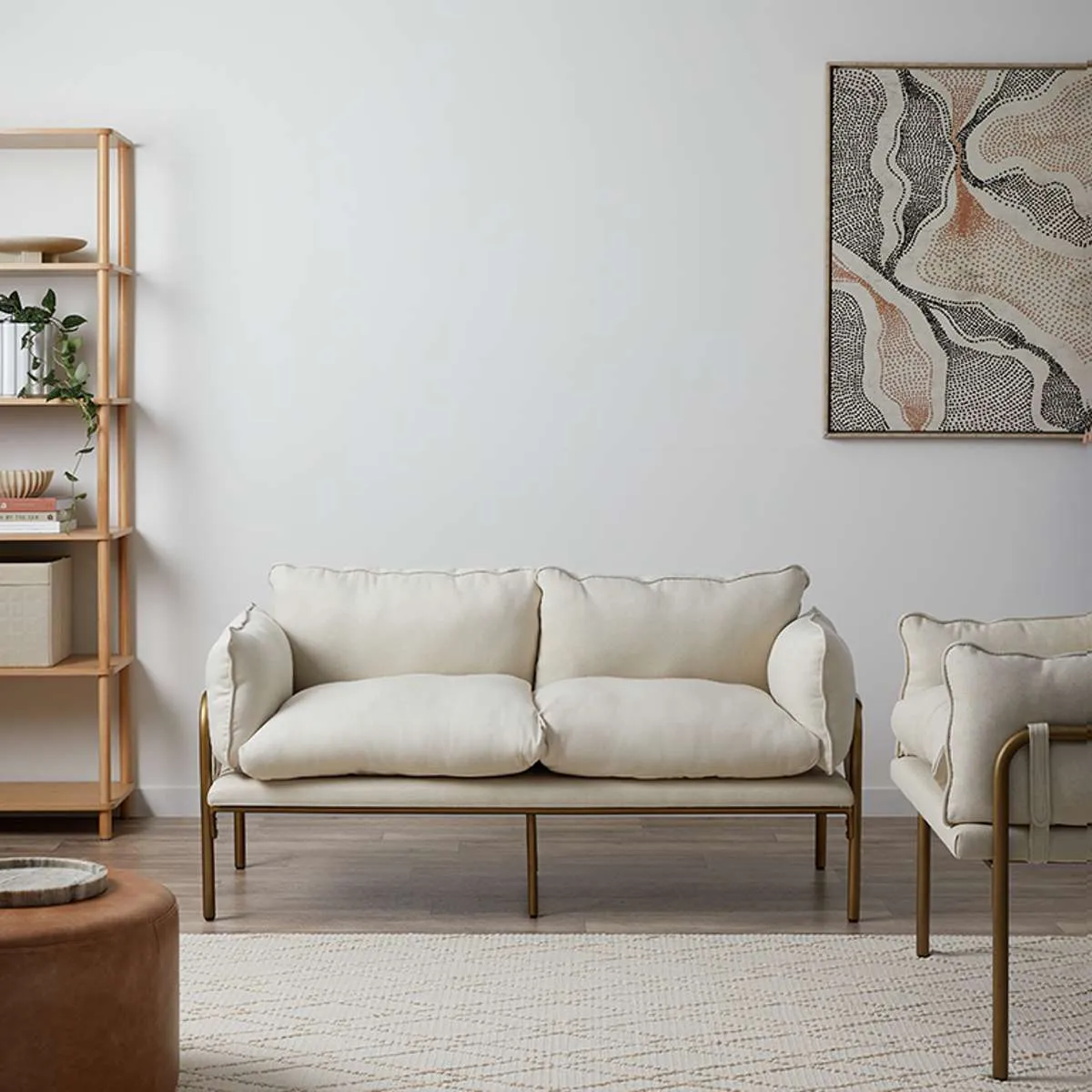 Hubert Two Seater Sofa - Bronze Mocka