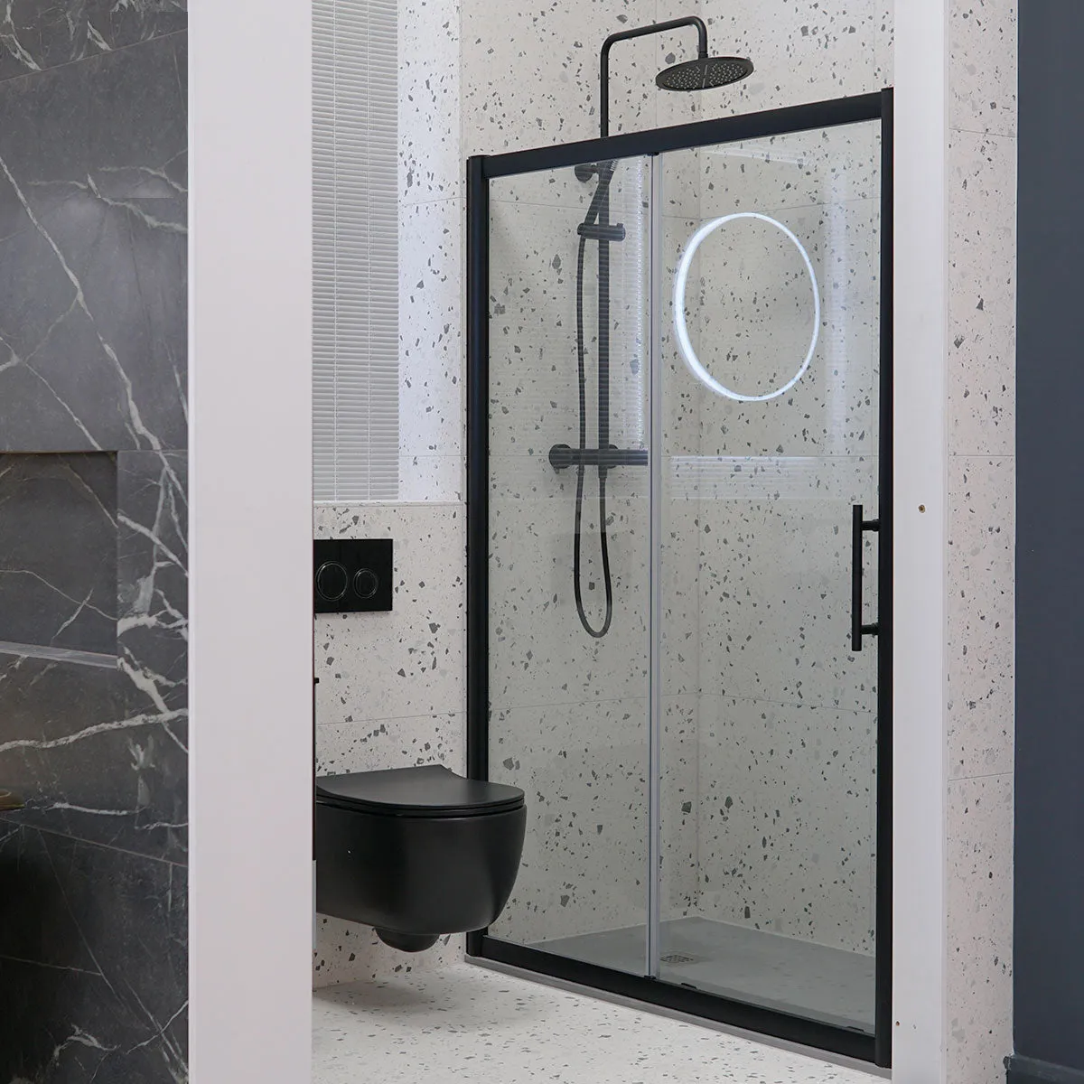 i4 Framed Sliding Shower Door & Optional Side Panel - Chrome