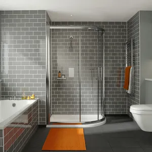 i4 Offset Quadrant Double Sliding Shower Door - Chrome