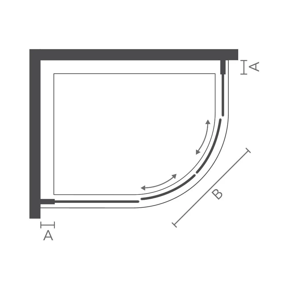 i4 Offset Quadrant Double Sliding Shower Door - Matt Black