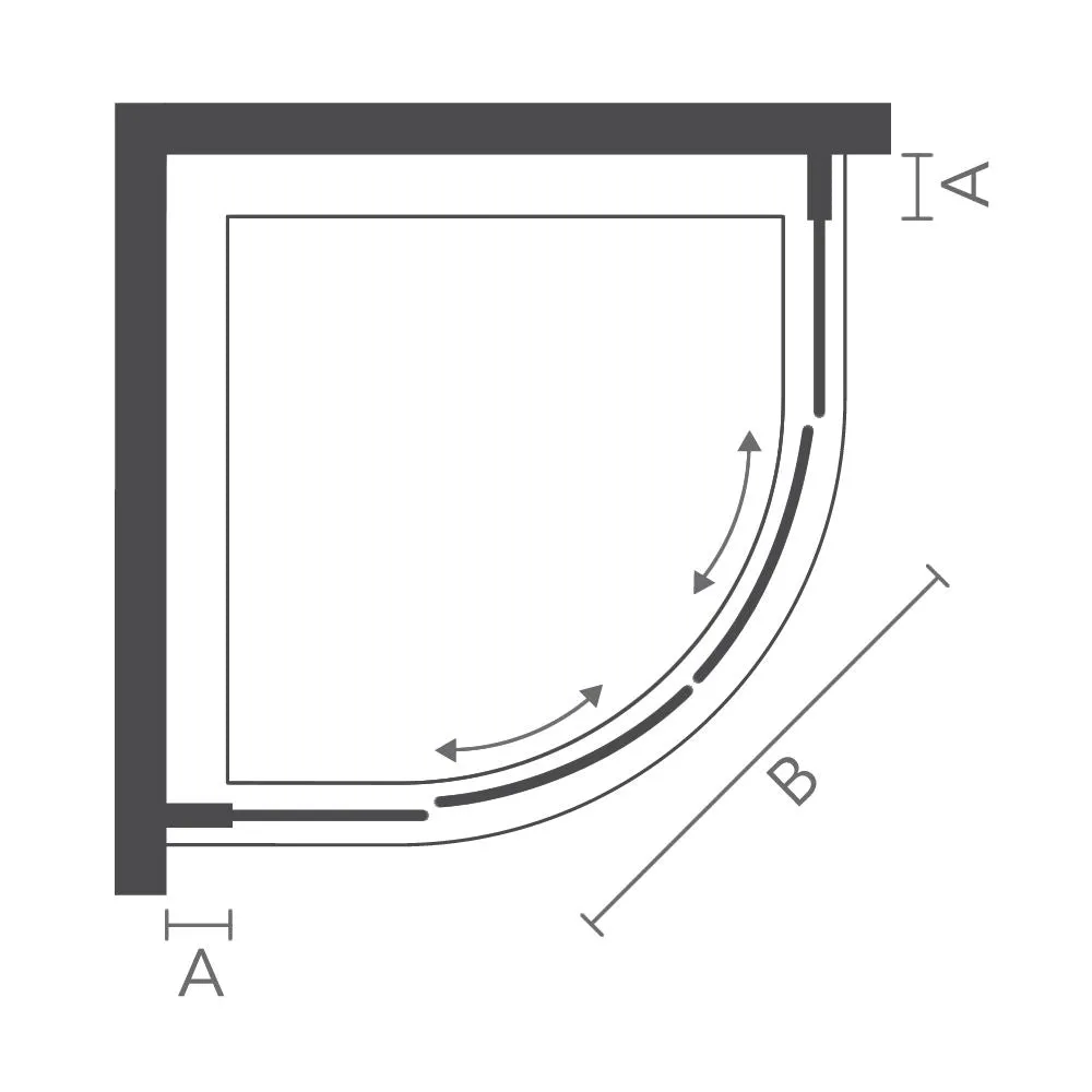 i4 Quadrant Double Sliding Shower Door - Chrome