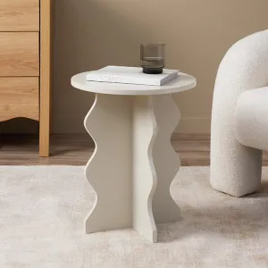 Iris Wavey Side Table - Beige Mocka