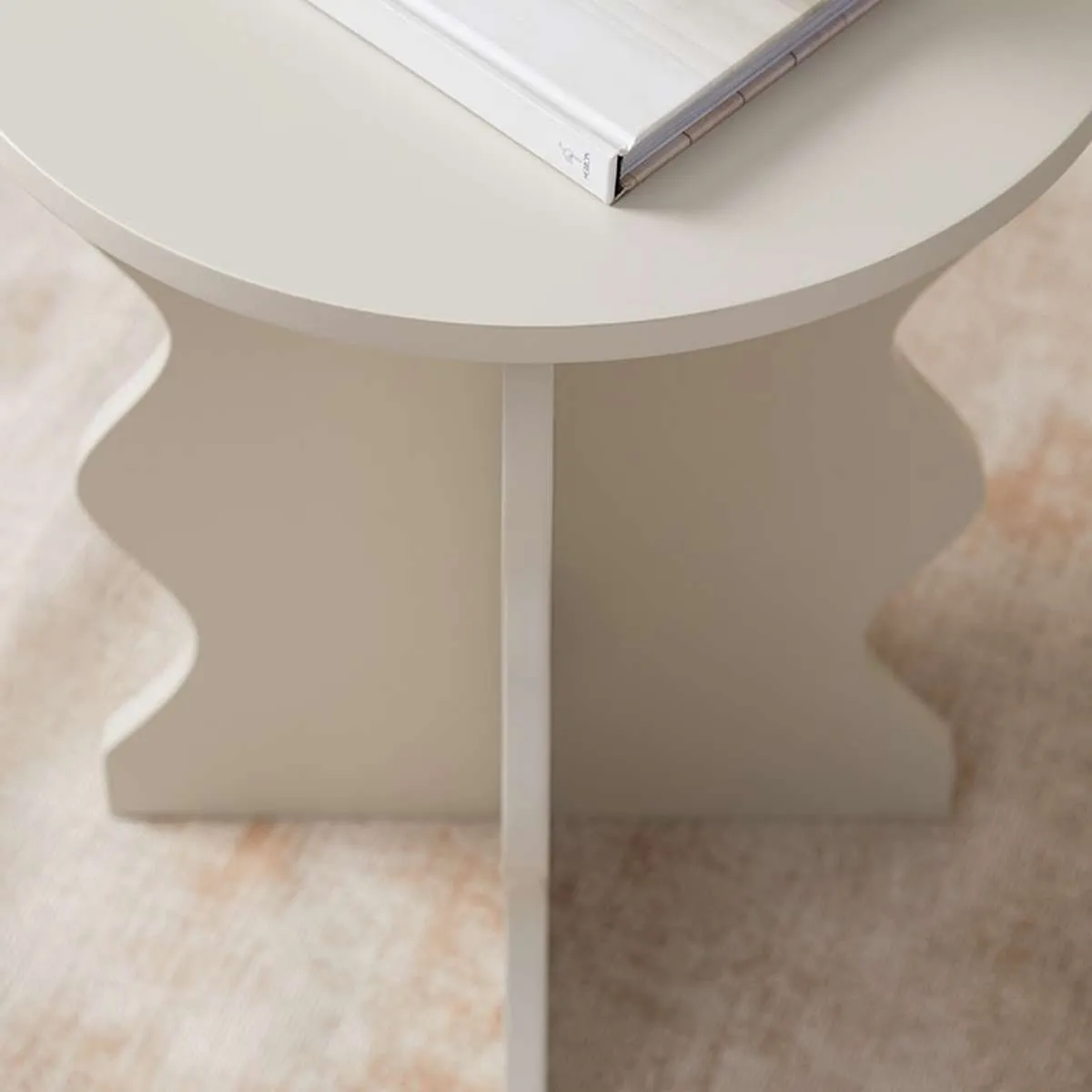 Iris Wavey Side Table - Beige Mocka