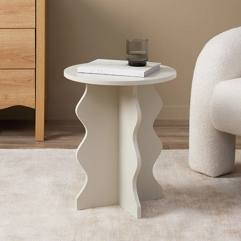 Iris Wavey Side Table - Beige Mocka