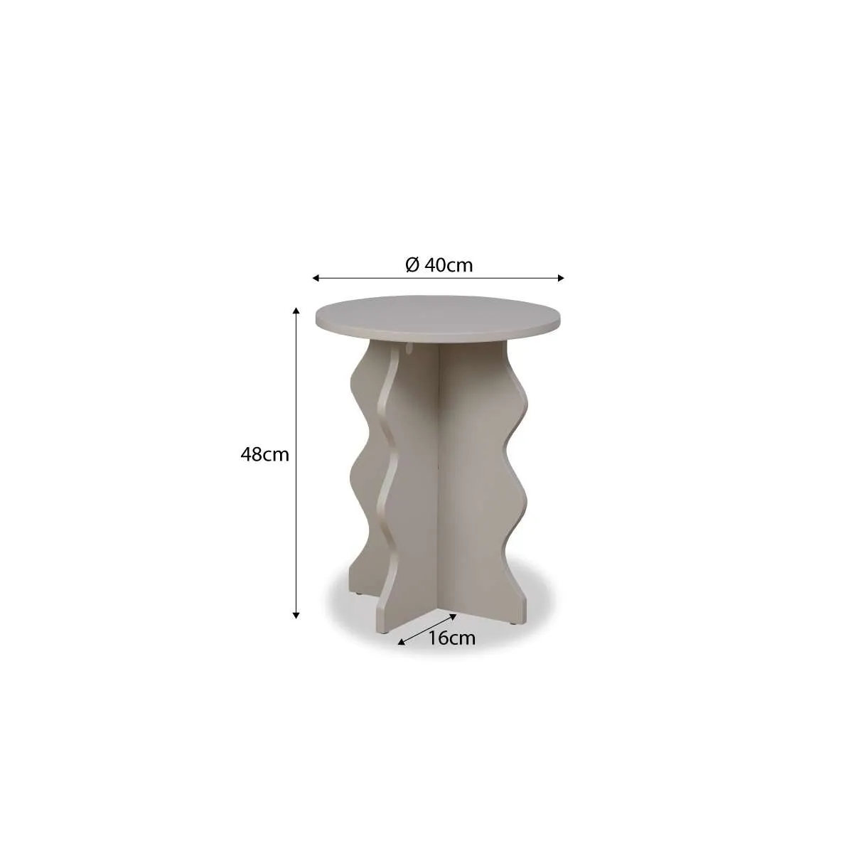 Iris Wavey Side Table - Beige Mocka