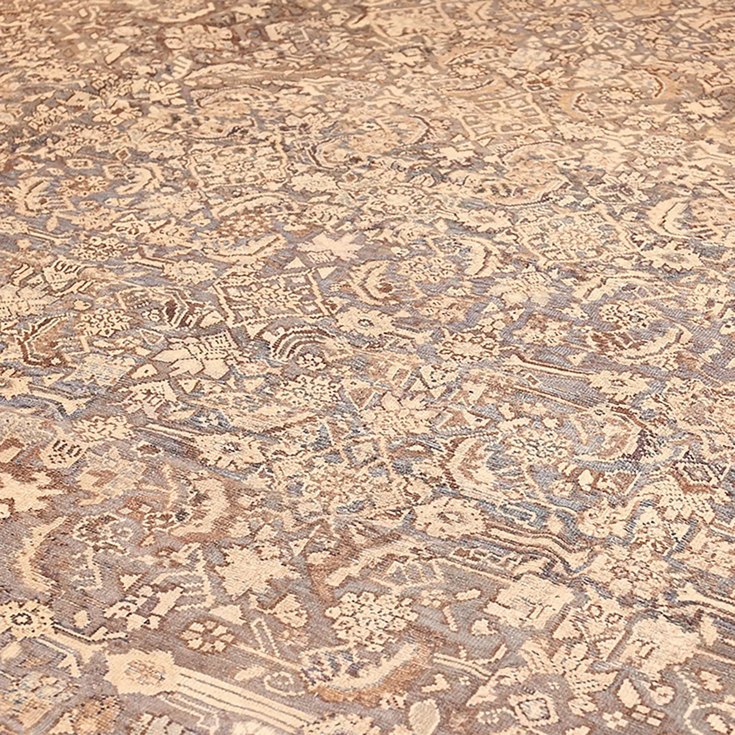 Ivory Antique Persian Malayer Rug - 13'6" x 25'9"