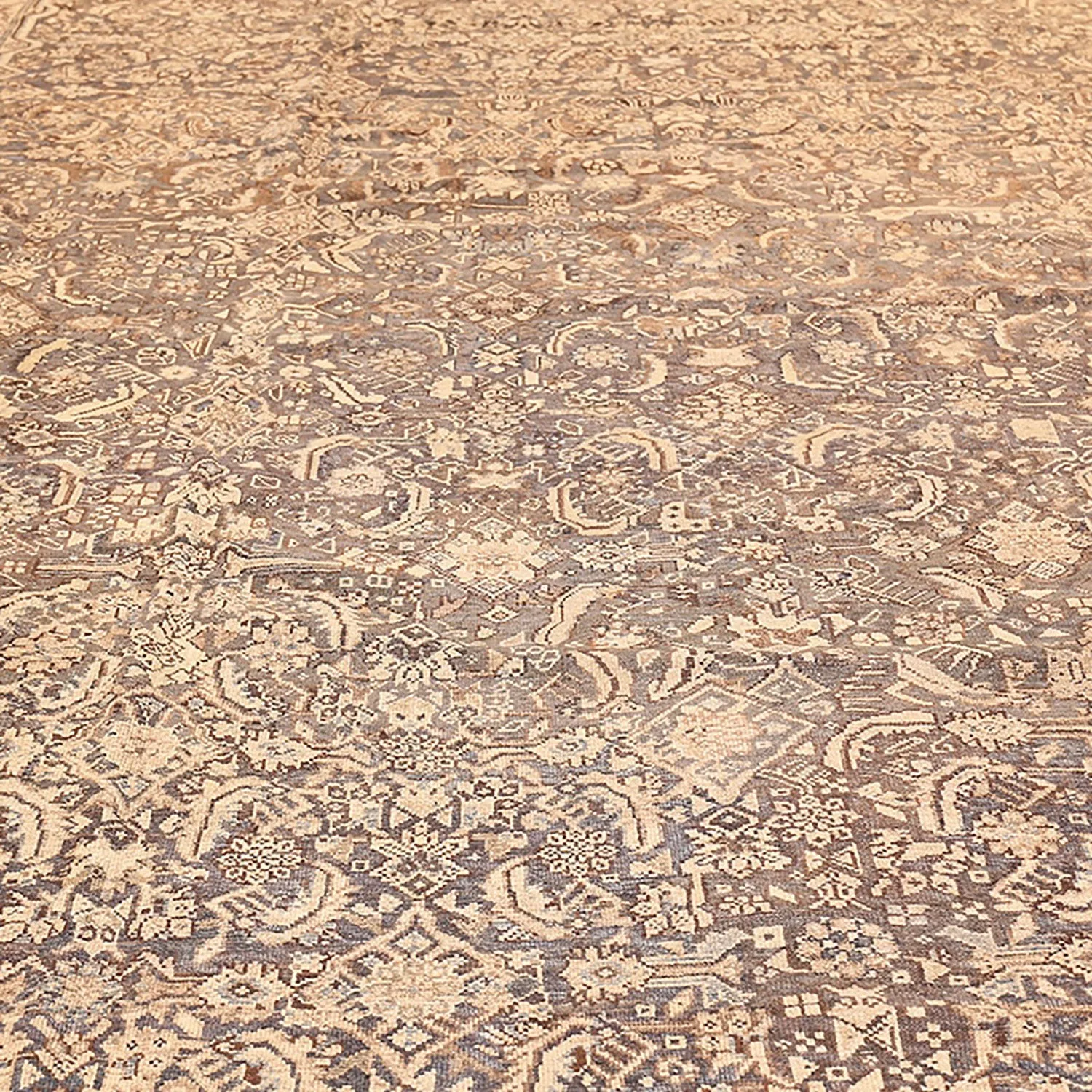 Ivory Antique Persian Malayer Rug - 13'6" x 25'9"