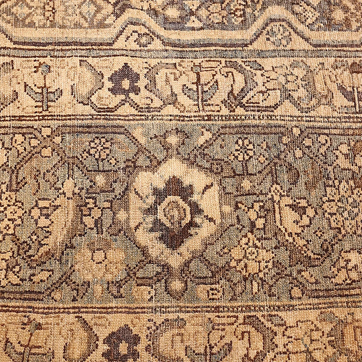Ivory Antique Persian Malayer Rug - 13'6" x 25'9"
