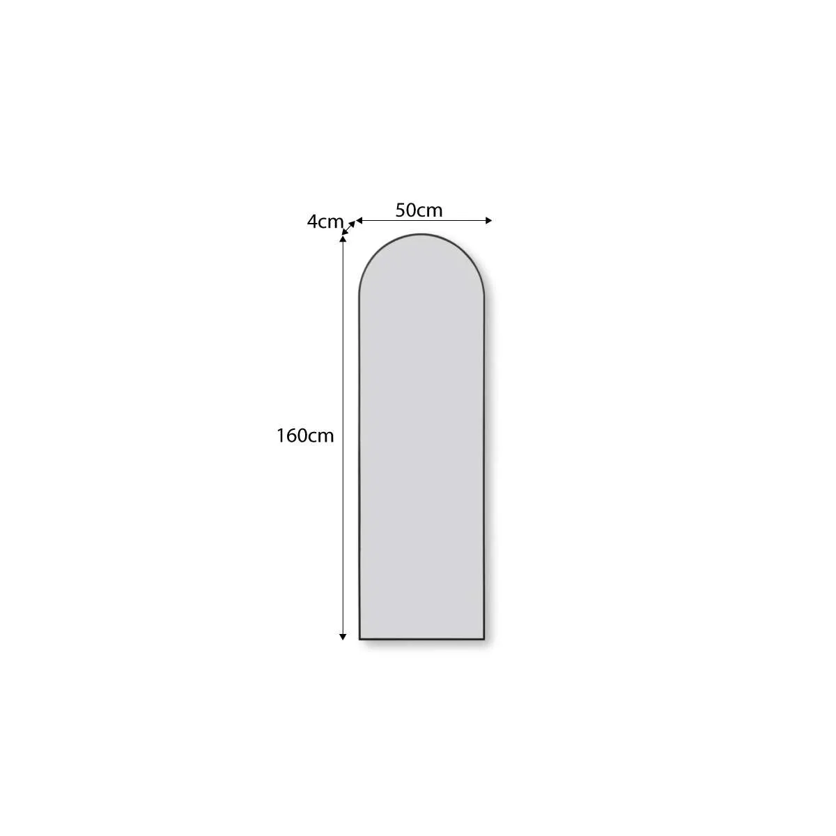 Jackson Metal Arch Full Length Freestanding Mirror - Black Mocka