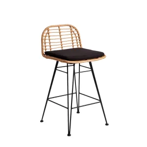 Jaipur Low Bar Stool | Black Zoco Home