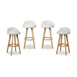 Jamie Bar Stool - Cream Set of Four Bundle Mocka