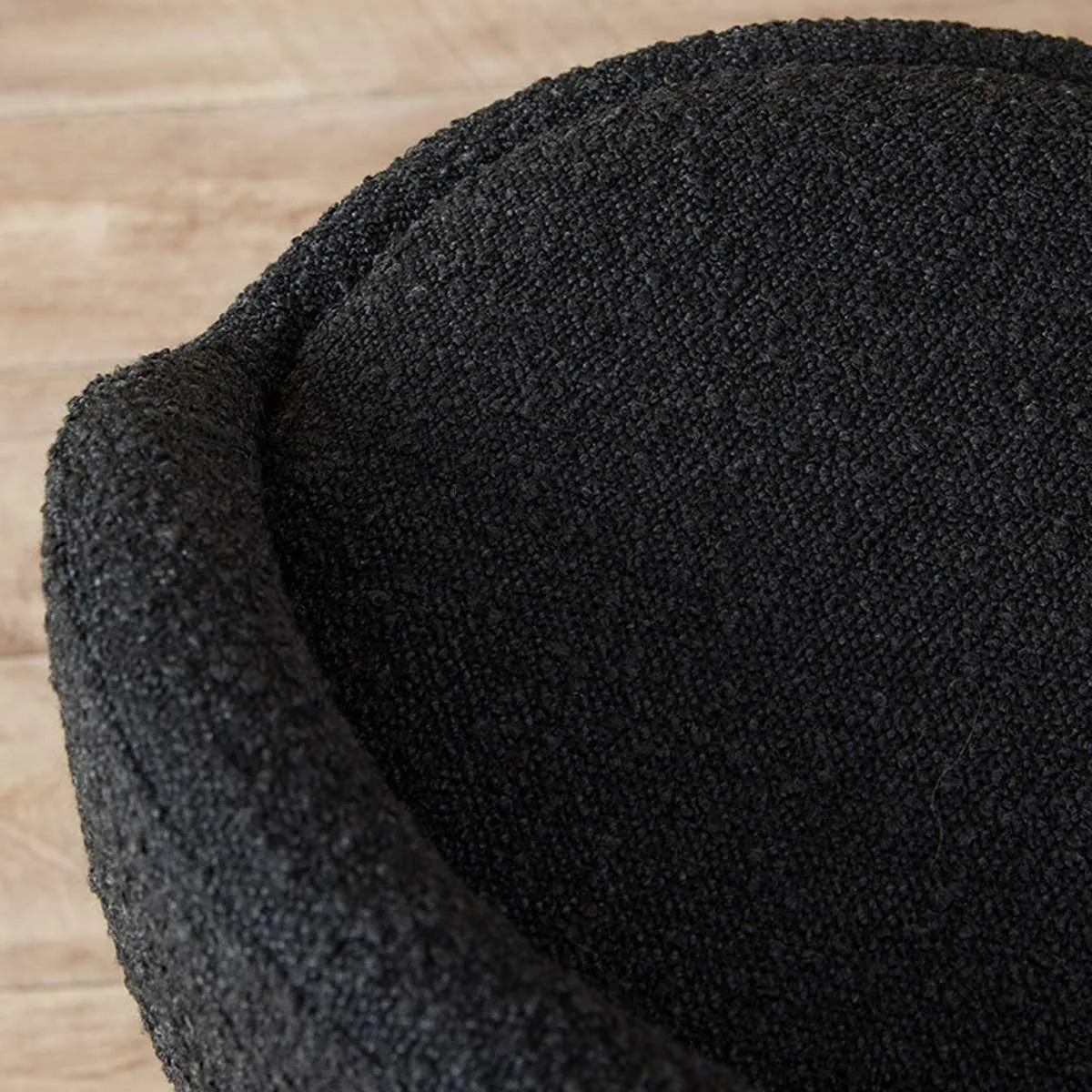 Jamie Bar Stool - Set Of 2 - Black Boucle Mocka