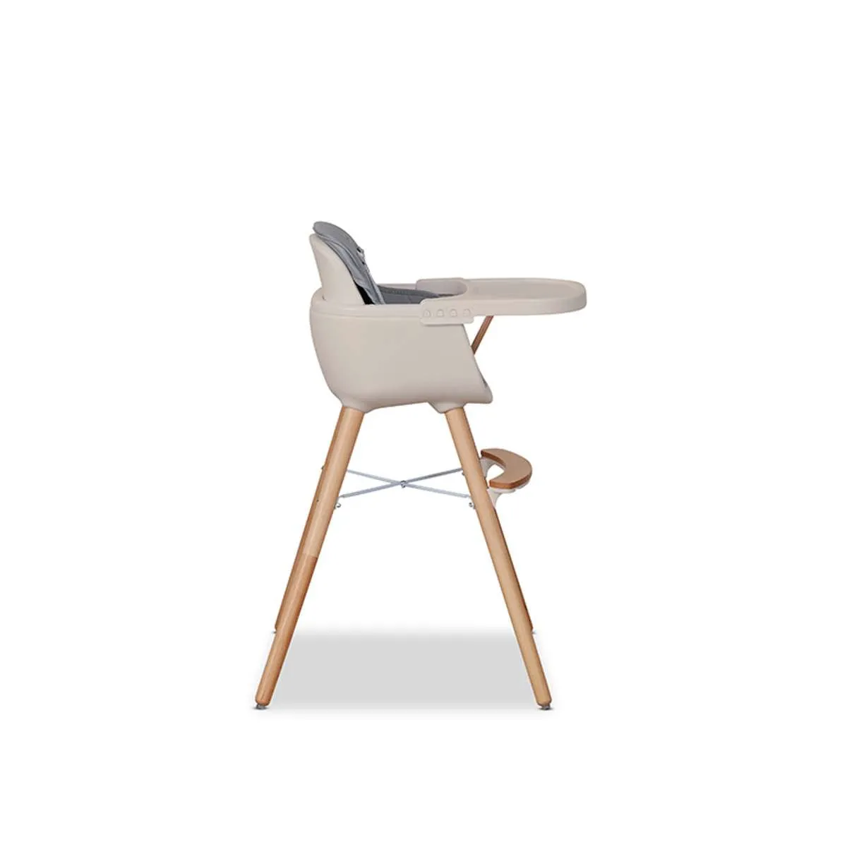 Jenson Natural Highchair - Grey Mocka