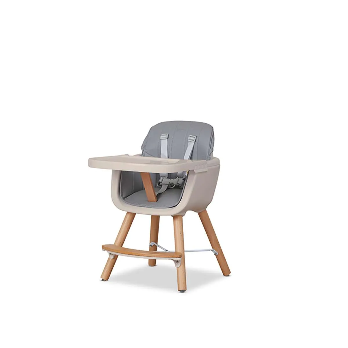 Jenson Natural Highchair - Grey Mocka