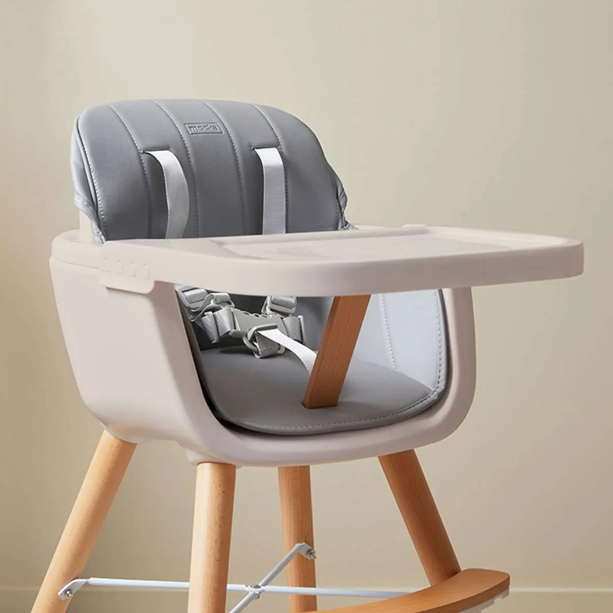 Jenson Natural Highchair - Grey Mocka