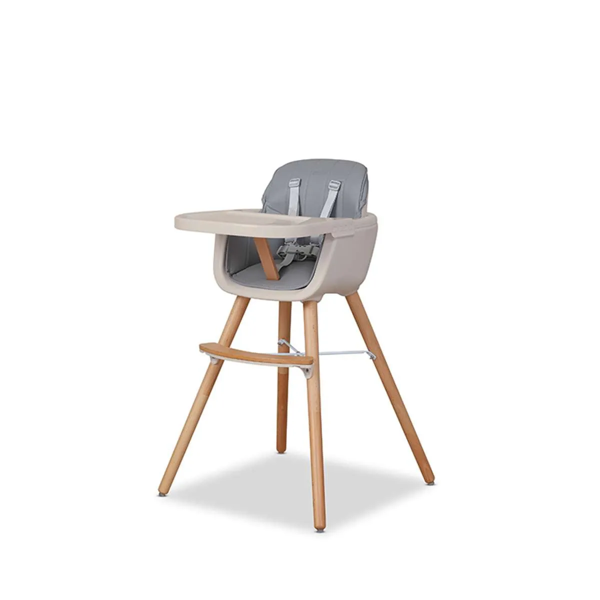 Jenson Natural Highchair - Grey Mocka