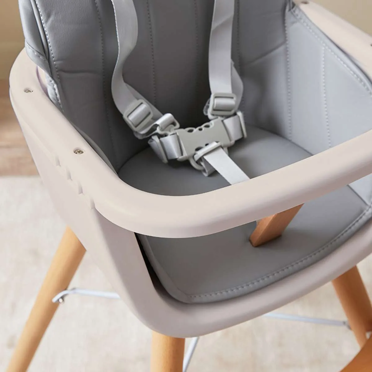 Jenson Natural Highchair - Grey Mocka