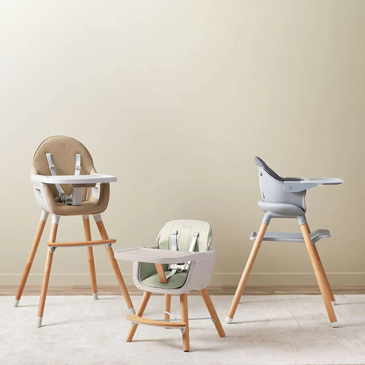 Jenson Natural Highchair - Grey Mocka