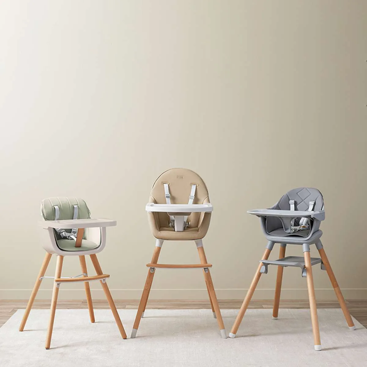 Jenson Natural Highchair - Grey Mocka