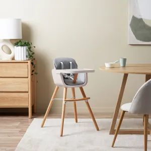Jenson Natural Highchair - Grey Mocka