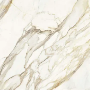 JOB LOT - Deluxe Calacatta Oro Marble Effect Porcelain Tile 80x80cm Gloss - 12.8m2