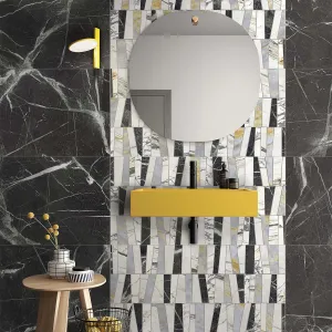 JOB LOT - Deluxe Tesserae 3D Multi Stone Effect Porcelain Tile 60x120cm Matt - 28.8m2